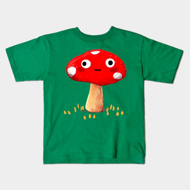 Wall-Eyed Mushroom Kids T-Shirt by Sophie Corrigan